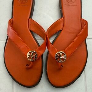Tory Burch Orange Leather Sandals